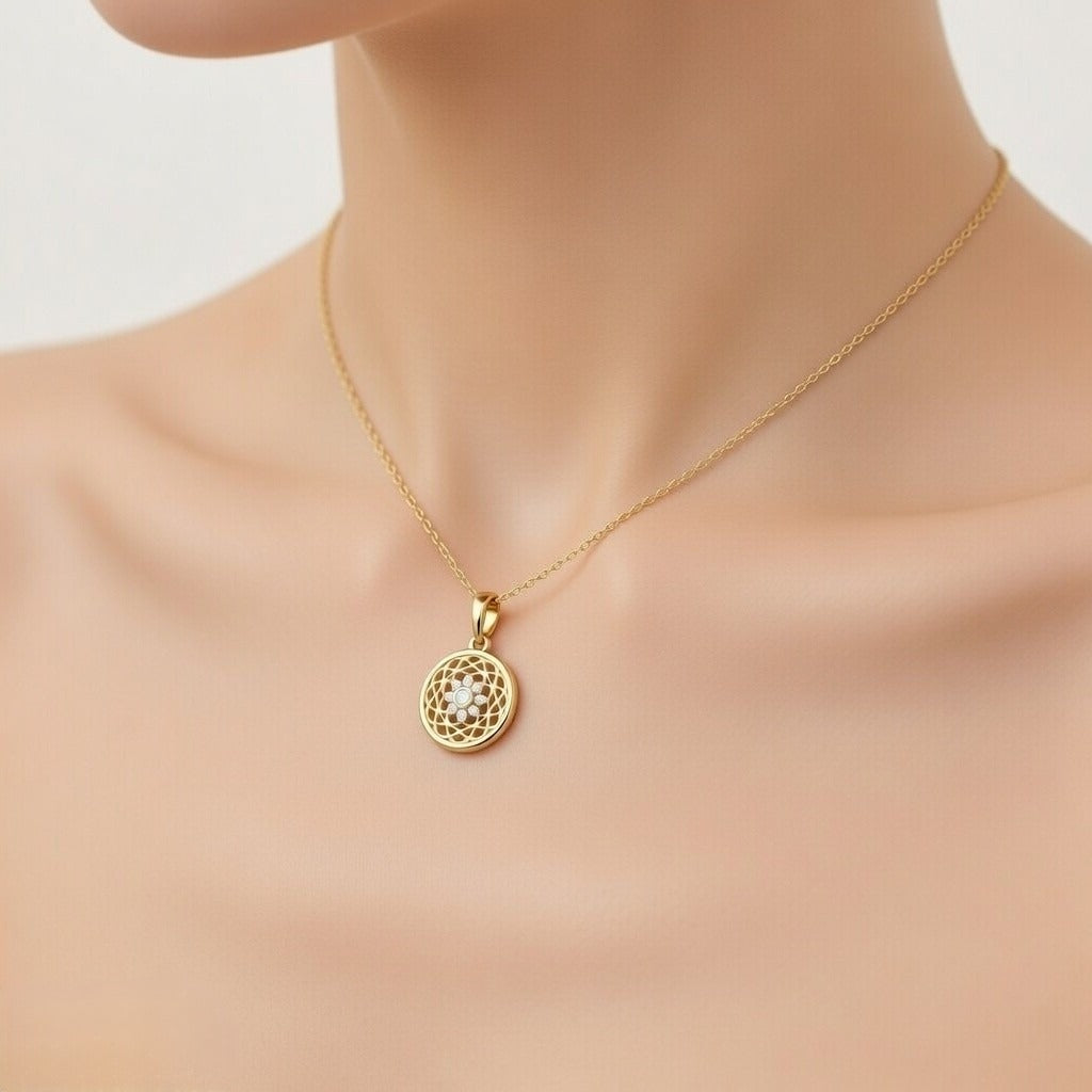 Eternal Lattice Bloom Diamond Pendant