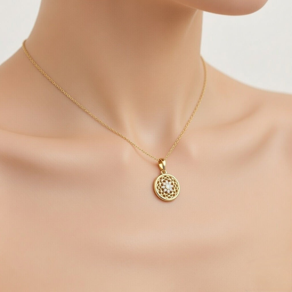 Eternal Lattice Bloom Diamond Pendant