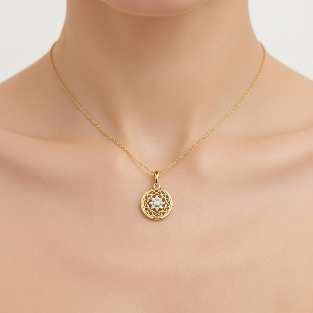 Eternal Lattice Bloom Diamond Pendant