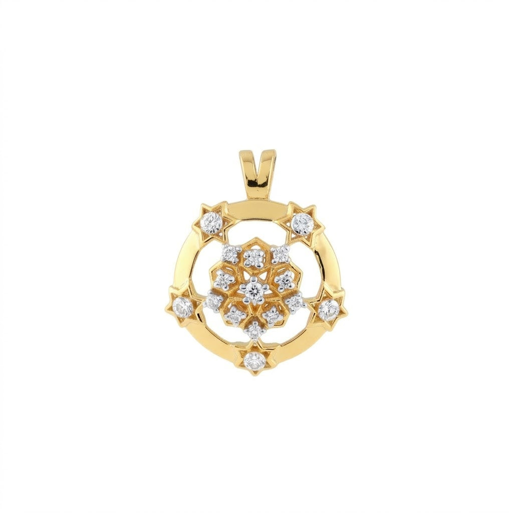 Royal Star Mandala Diamond Pendant