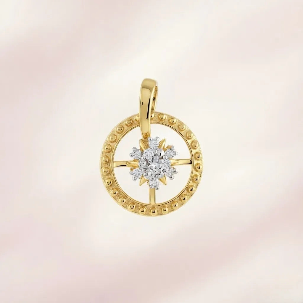 9K Yellow Gold Diamond Pendant by TTJ Jewellery