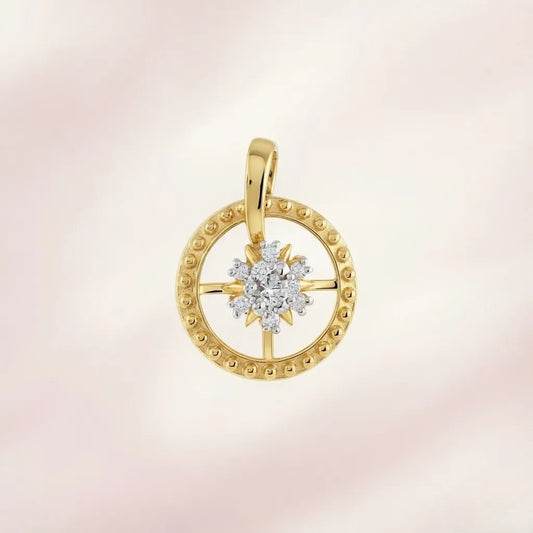 9K Yellow Gold Diamond Pendant by TTJ Jewellery