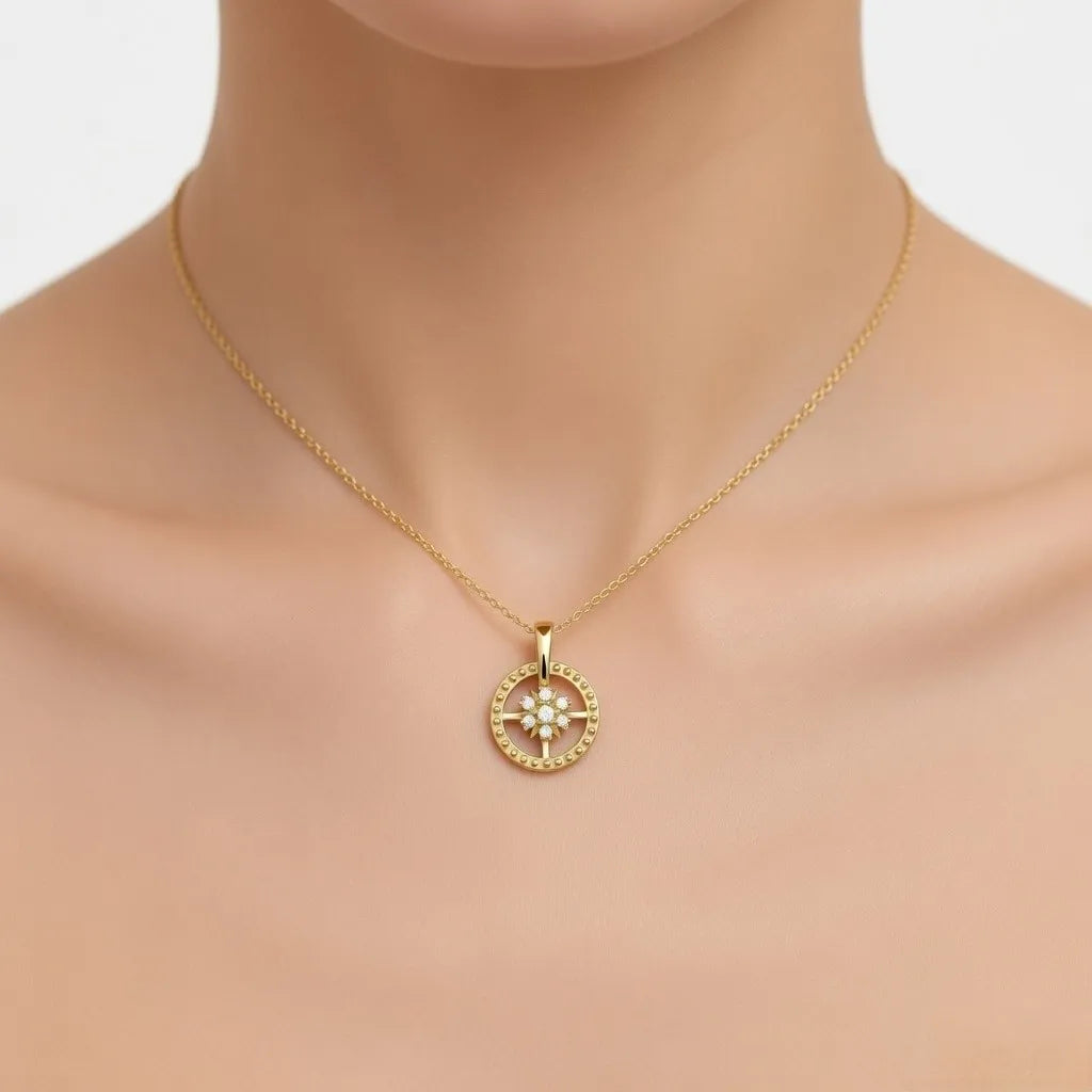 9K Yellow Gold Diamond Pendant by TTJ Jewellery