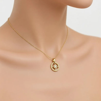 9K Yellow Gold Diamond Pendant by TTJ Jewellery