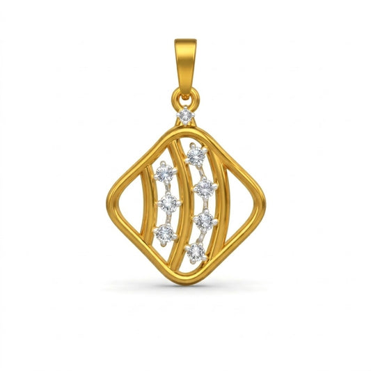 Modern Geometric Sparkle Design diamond gold pendant