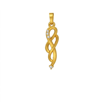 Graceful infinity twist diamond gold pendant