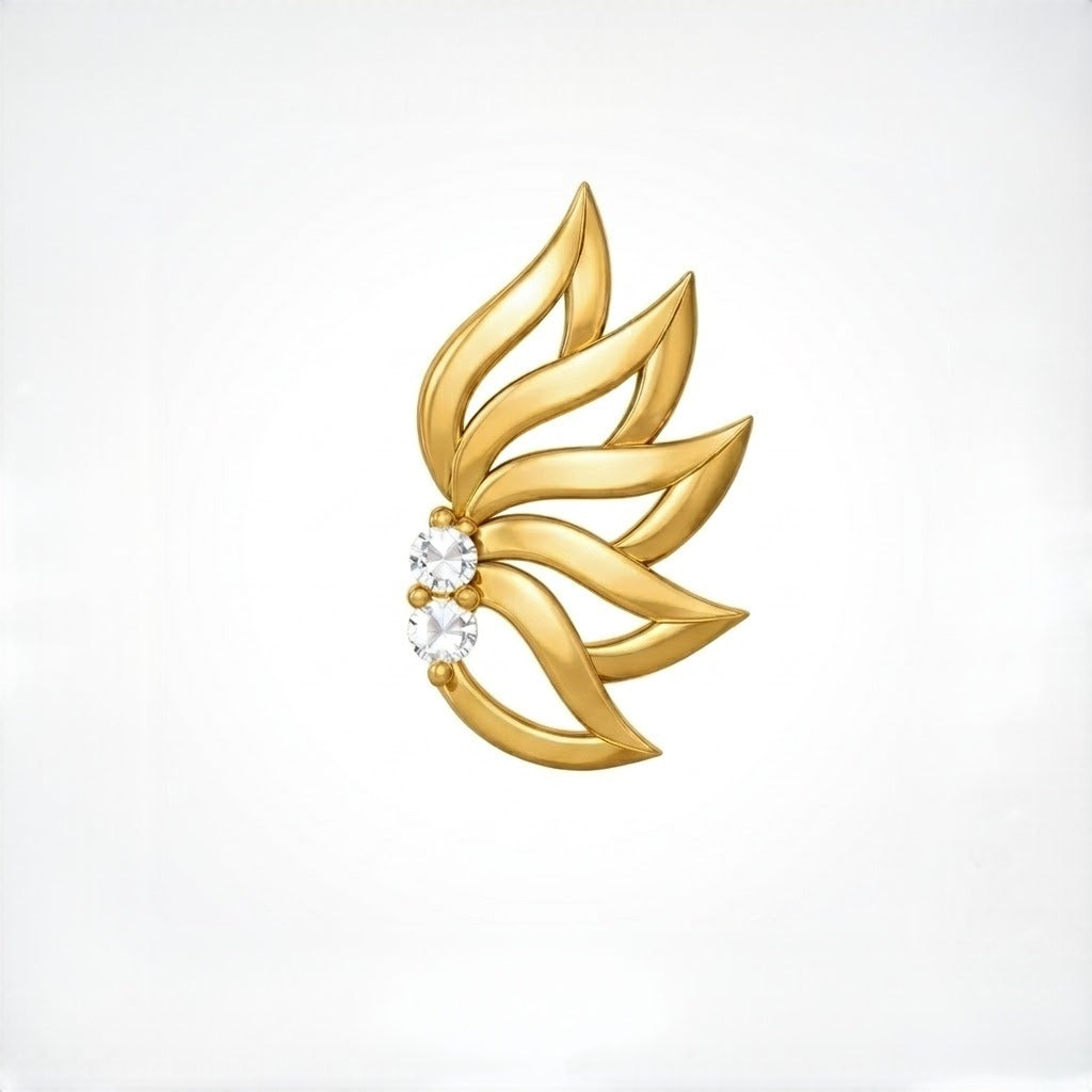 Radiant Winged Bloom Diamond Gold Pendant