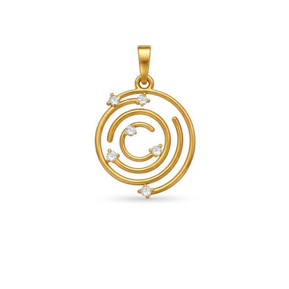 Celestial Spiral Glow Diamond Gold Pendant