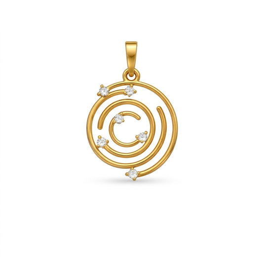Celestial Spiral Glow Diamond Gold Pendant