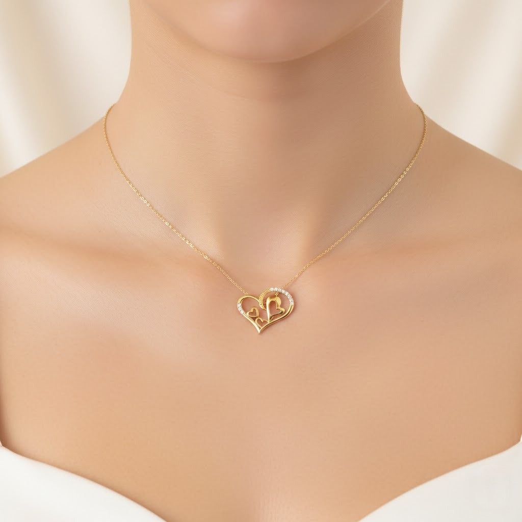 Cascading Triple Heart Pendant