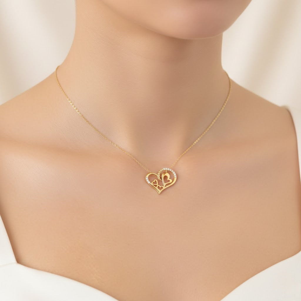 Cascading Triple Heart Pendant