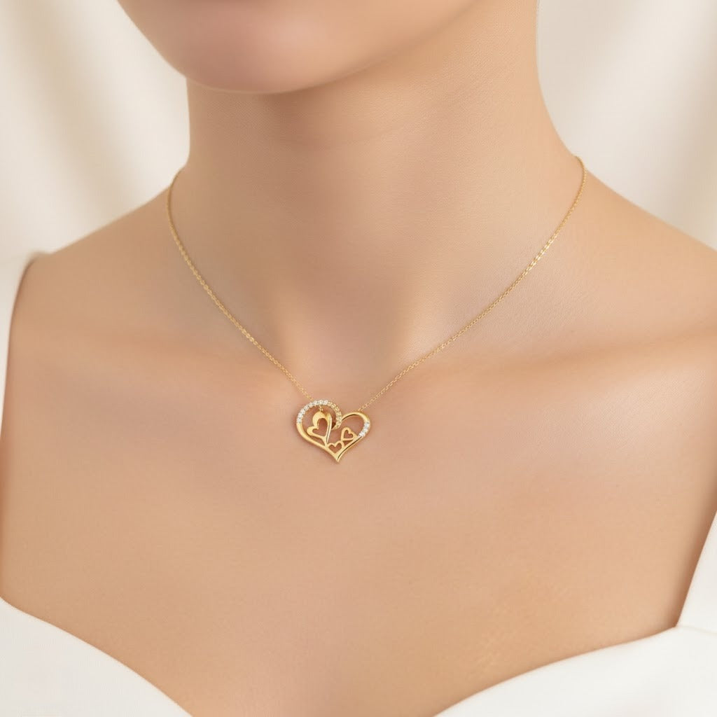 Cascading Triple Heart Pendant