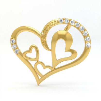 Cascading Triple Heart Pendant