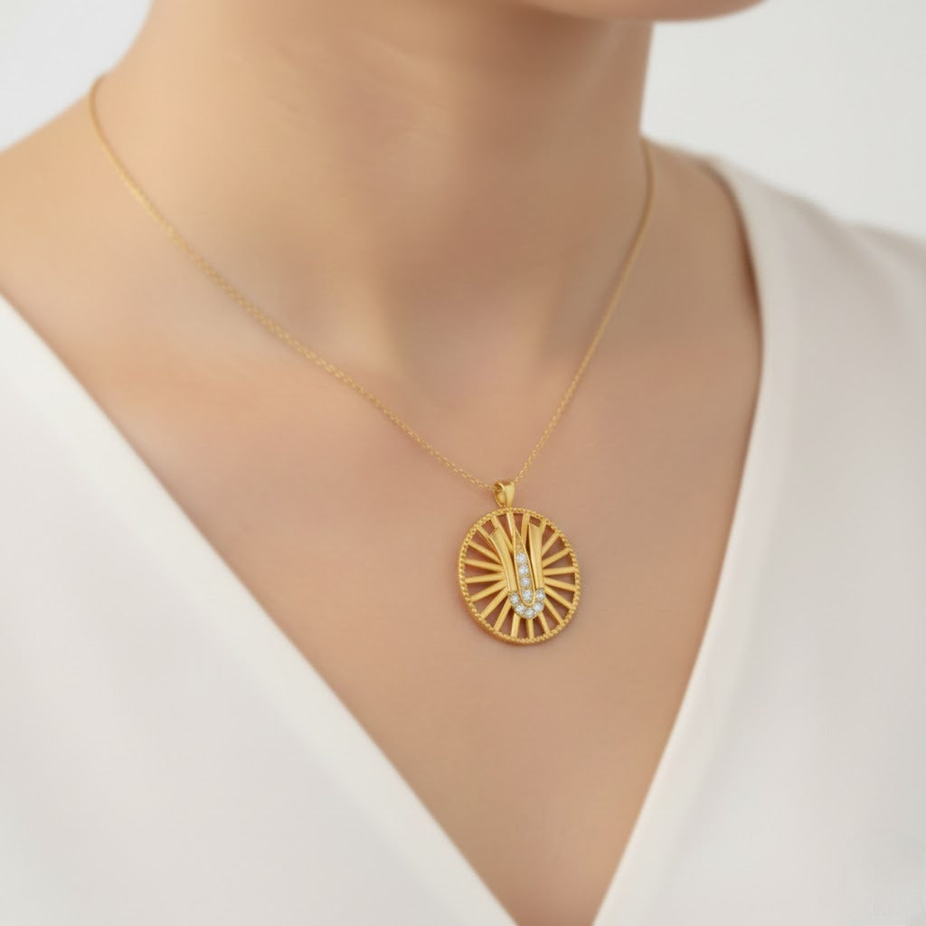 Radiant Sunburst Spiritual Pendant