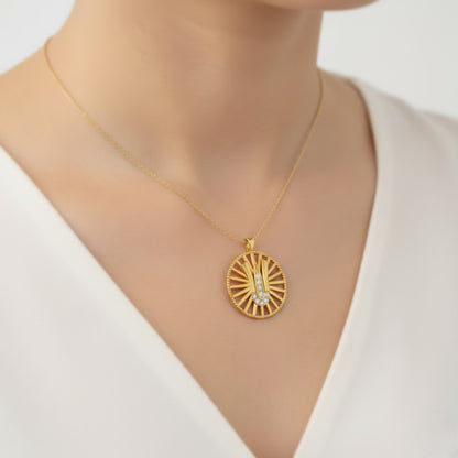 Radiant Sunburst Spiritual Pendant