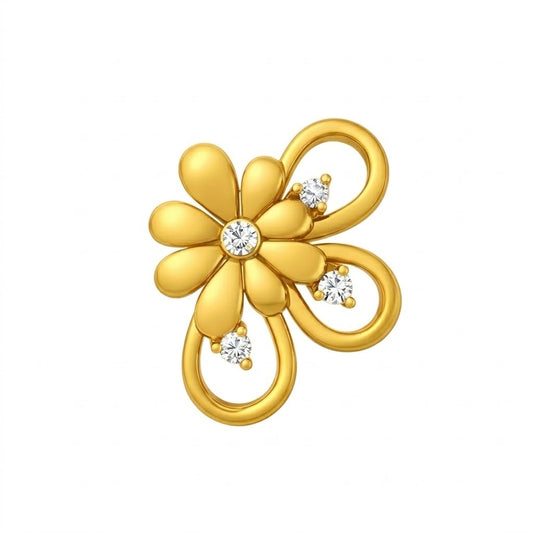 Blooming Petal Swirl Diamond Gold Pendant