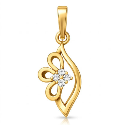 Petal Breeze Frame Diamond Gold Pendant