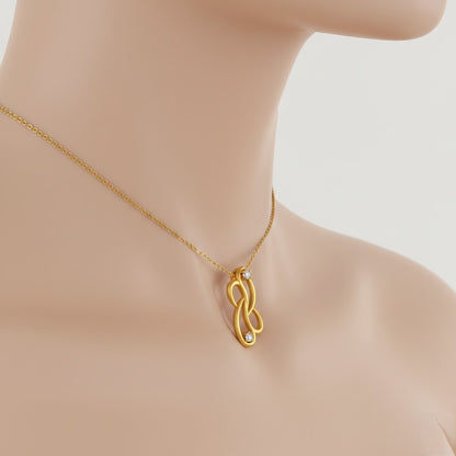 Interlaced Loops Sparkle Diamond Gold Pendant