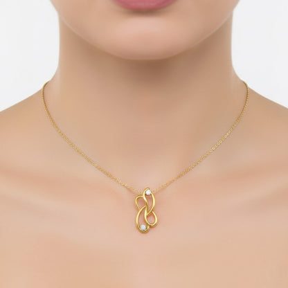 Interlaced Loops Sparkle Diamond Gold Pendant