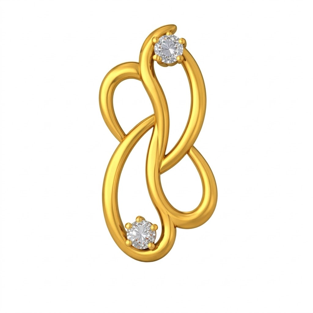 Interlaced Loops Sparkle Diamond Gold Pendant