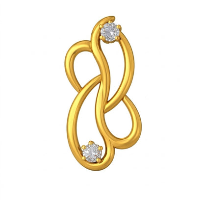 Interlaced Loops Sparkle Diamond Gold Pendant