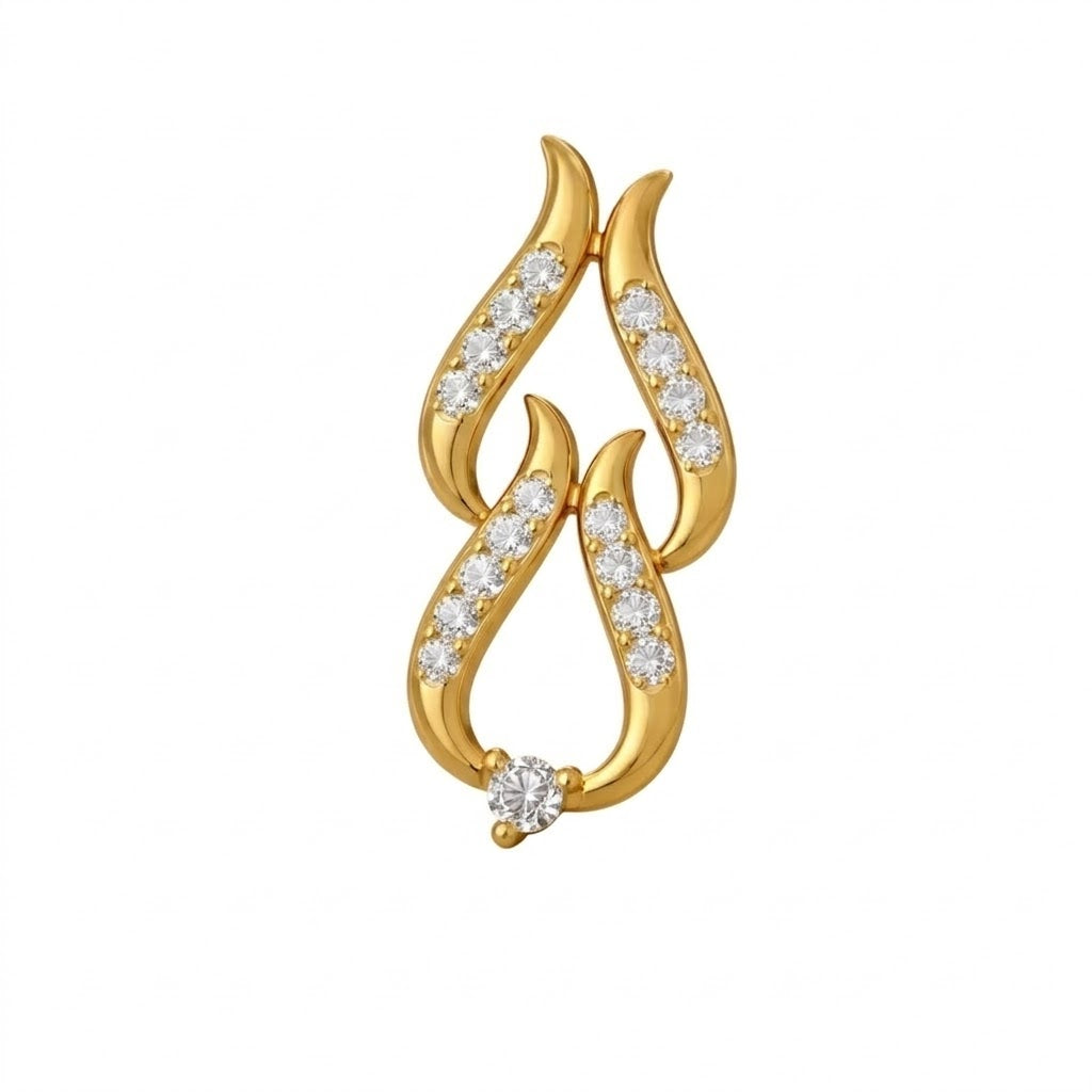 Twin Flame Drop Diamond Gold Pendant