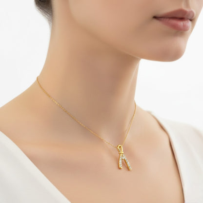 Ribbon Glow Diamond Gold Pendant