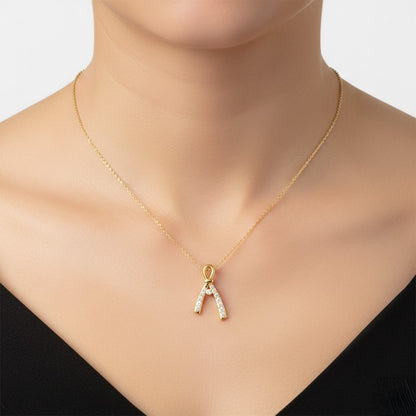 Ribbon Glow Diamond Gold Pendant
