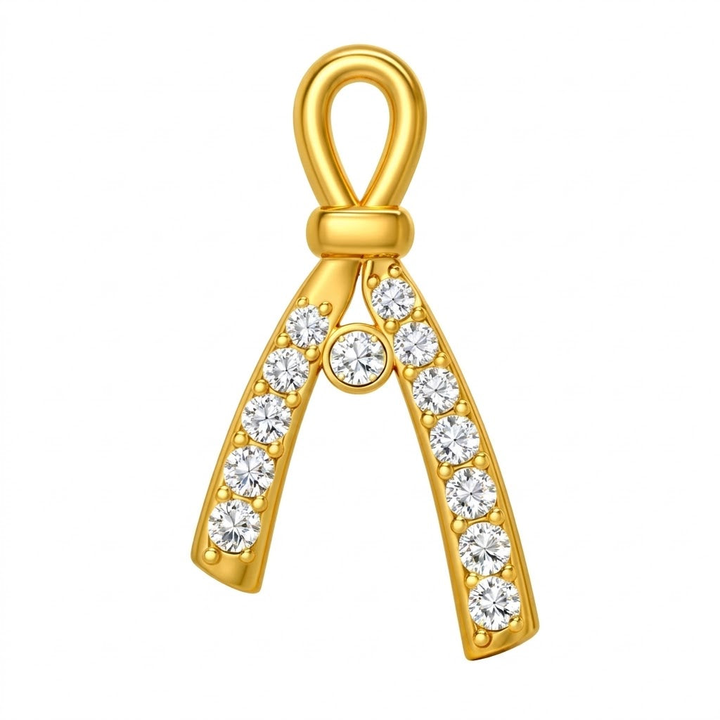 Ribbon Glow Diamond Gold Pendant