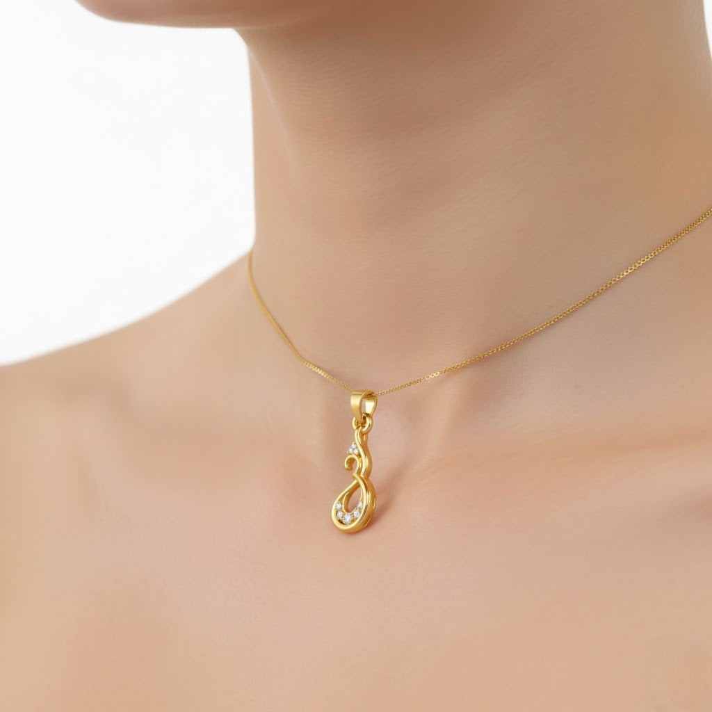 Graceful Swirl Cascade Diamond Gold Pendant