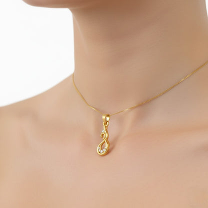 Graceful Swirl Cascade Diamond Gold Pendant