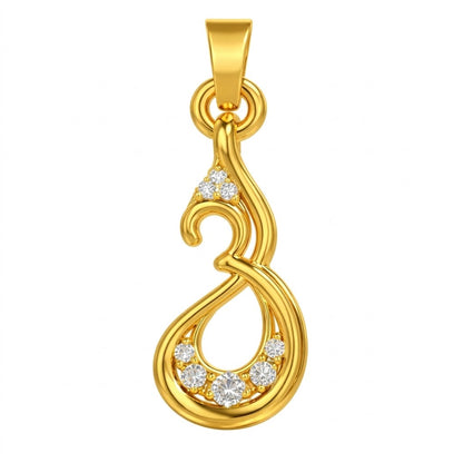 Graceful Swirl Cascade Diamond Gold Pendant