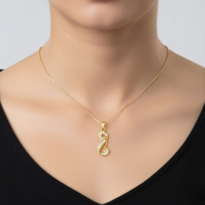 Glowing Infinity Loop Diamond Gold Pendant
