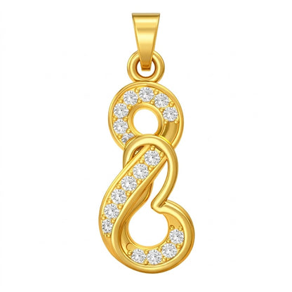 Glowing Infinity Loop Diamond Gold Pendant