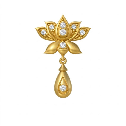 Blooming Lotus Drop Grace diamond gold pendant