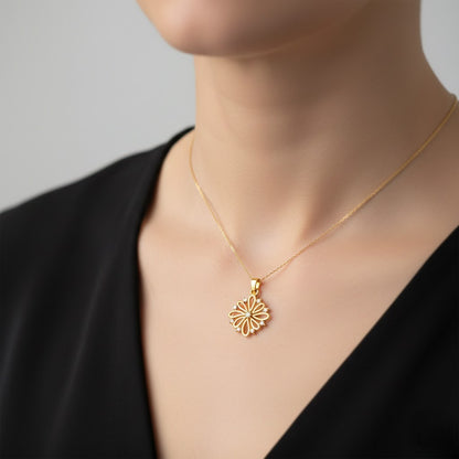 Radiant Loop Petal Diamond Gold Pendant