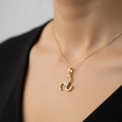 Trinity Swirl Bloom Diamond Gold Pendant