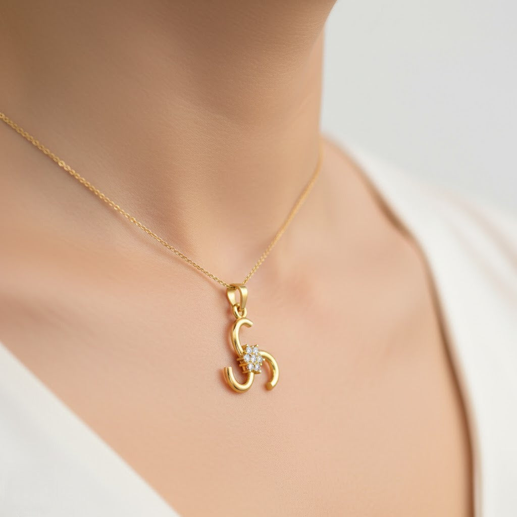 Trinity Swirl Bloom Diamond Gold Pendant