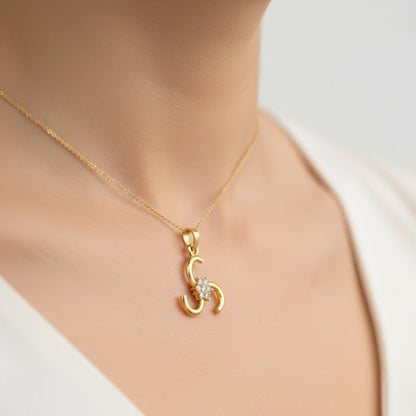 Trinity Swirl Bloom Diamond Gold Pendant