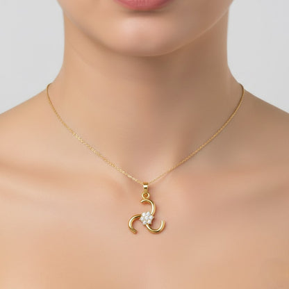 Trinity Swirl Bloom Diamond Gold Pendant