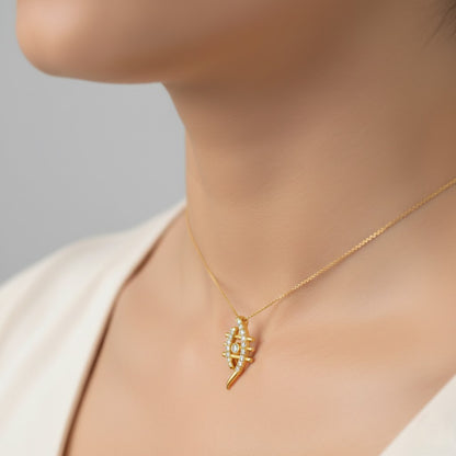 Rhythm Lines Aura Diamond Gold Pendant