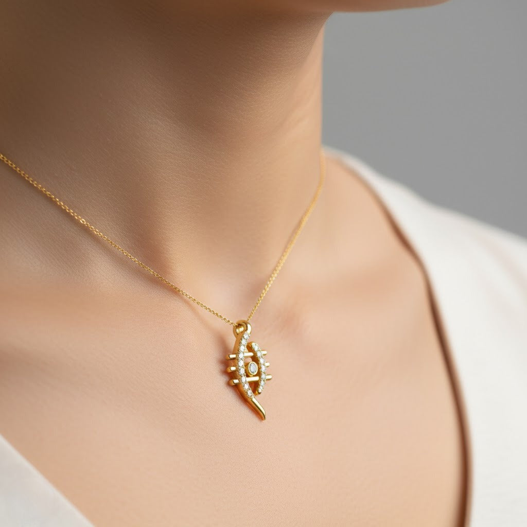 Rhythm Lines Aura Diamond Gold Pendant