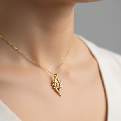 Rhythm Lines Aura Diamond Gold Pendant