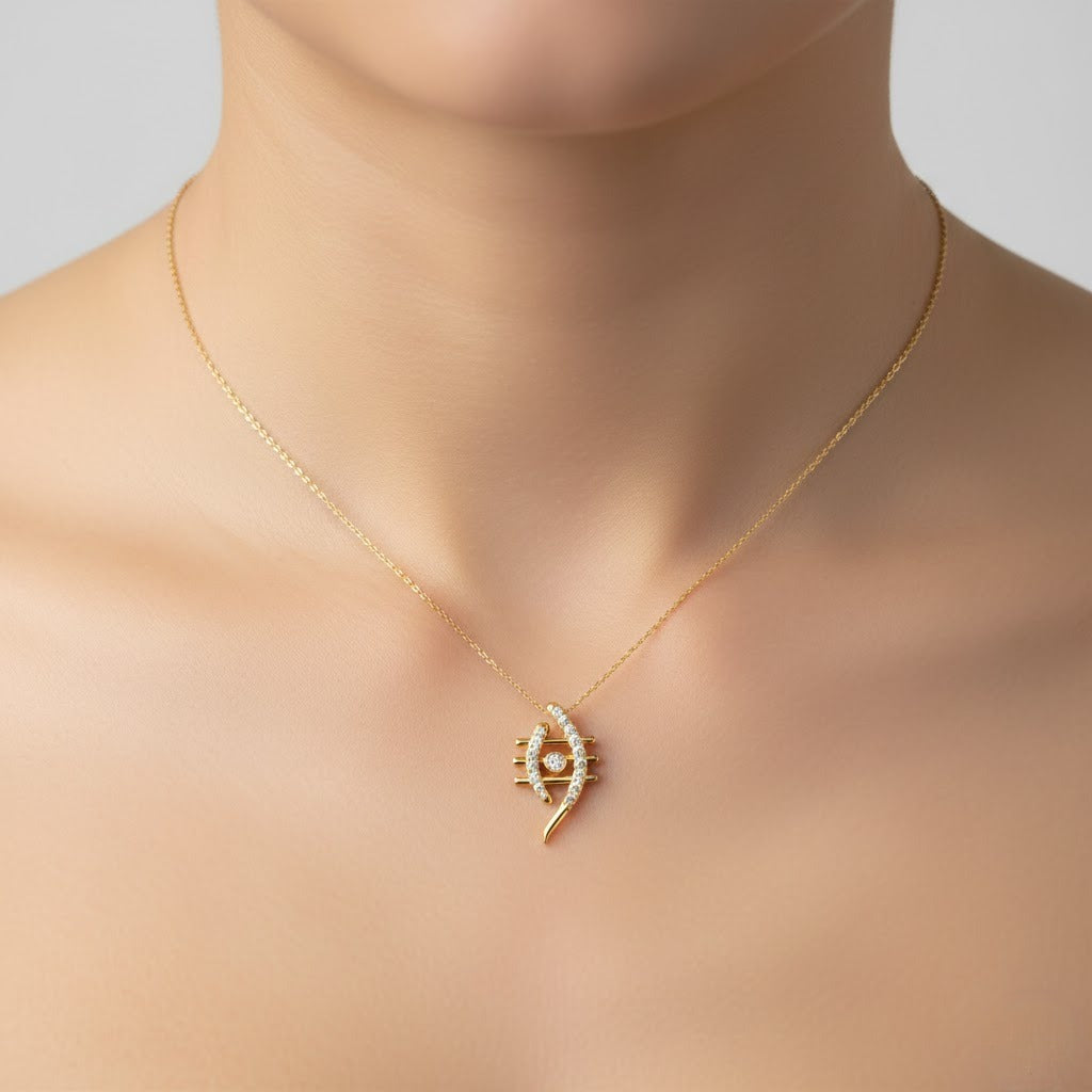 Rhythm Lines Aura Diamond Gold Pendant