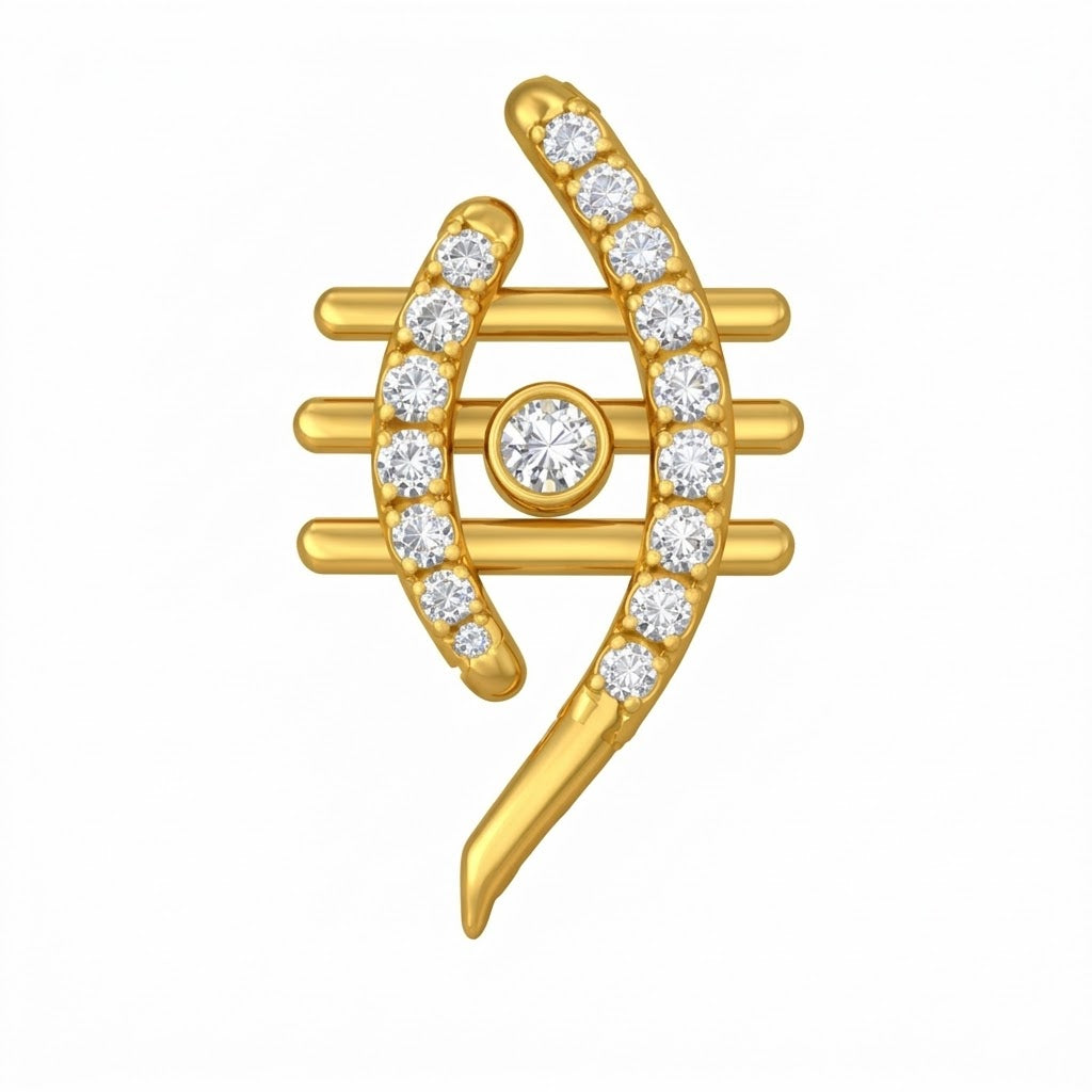 Rhythm Lines Aura Diamond Gold Pendant