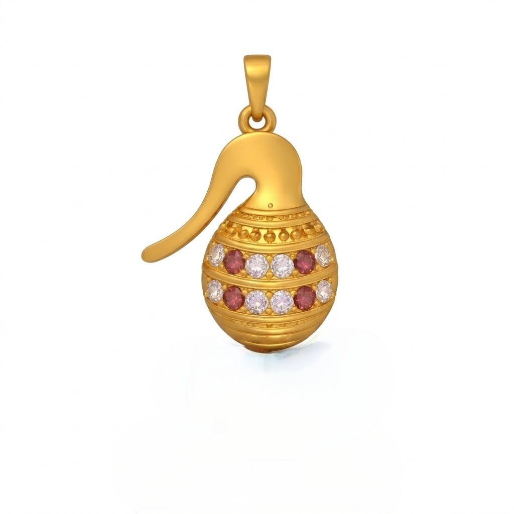Elegant Traditional Motif Design diamond gold pendant