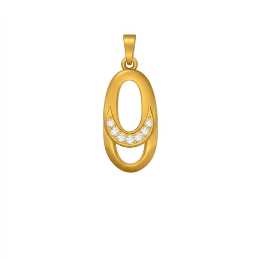 Elegant Oval Motif diamond gold pendant