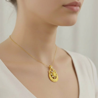 Traditional Crescent Diamond Pendant