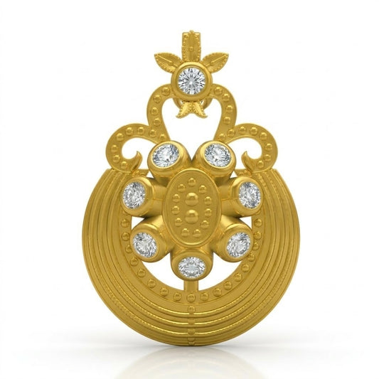 Traditional Crescent Diamond Pendant