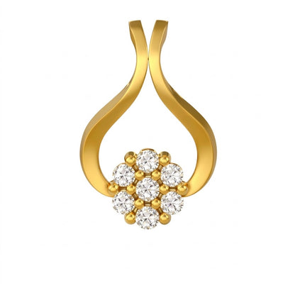 Floral Glow Diamond Gold Pendant